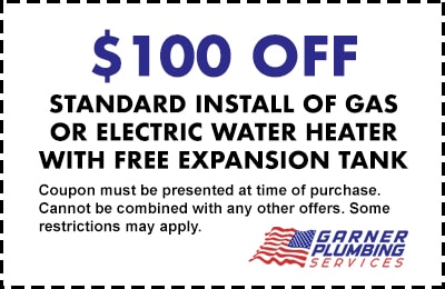 Garner Plumbing Services water heater coupon