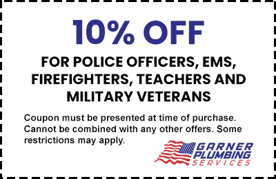 Garner Plumbing Services first responders and military discount