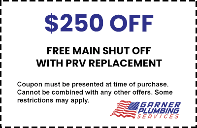 Garner Plumbing Services PRV replacement coupon