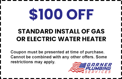 Garner Plumbing Services water heater coupon